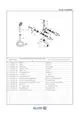 Diagramm eines Kludi Bad- und Duschmischers mit Einzelteilen und deren Bezeichnungen, inklusive Griff, Auslauf, Düse und verschiedenen Anschlüssen.